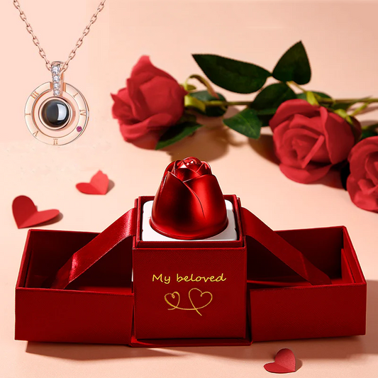 Hot Valentine's Day Gifts Metal Jewelry Gift Box Pendant Necklace
