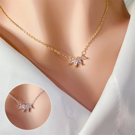 Necklace for women flower petal jewelry gift