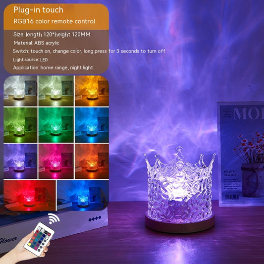 Crystal Ocean Wave Lamp,16 Colors Changing Crystal Lamp with Remote for Bedroom, Star Sky Night Light Projector for Kids, Crystal Table Lamps for Bedroom/Party/Game Rooms