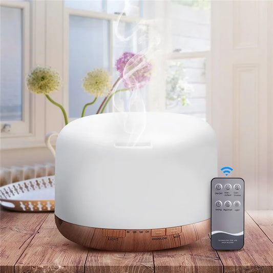 Essential Oil Diffuser, 300ml Quiet Premium Humidifier, Natural Home Aromatherapy Diffuser with 7 Color Changing LED Lights