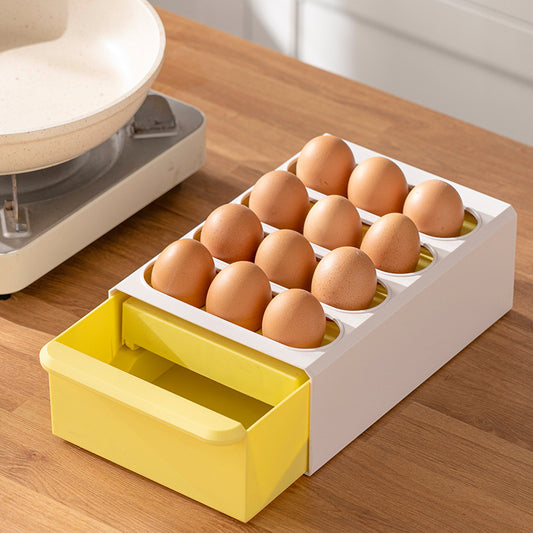 Refrigerator Egg Drawer - Easy to Install Holder to Organize and Protect Eggs - Adjustable, Space Saving Storage Container