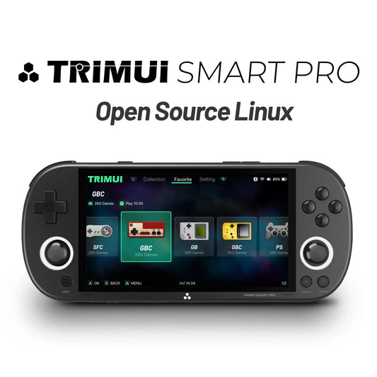 Trimui Smart Pro Portable Game Console, Handheld Video Game Consoles, 5 Inch Portable Rechargeable Screen, Linux System Pre-Installed