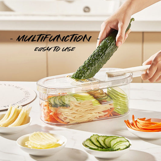 New Multifunction Vegetable Cutter With Basket And Brush Portable Slicer Chopper Kitchen Tools
