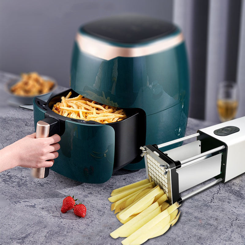 Electric French Fry Cutter, French fry cutter stainless steel with 1/2 & 3/8 Inch blade, potato fries cutter, Professional commercial and household potato slicer, use for potato, carrot, apple