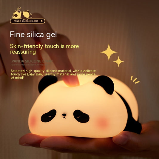 Panda Night Light, LED Squishy Cute Lamp, Night Light for Kids, Silicone Panda Light, Dimmable Girls Baby Bedroom Nightlight, Rechargeable Touch Lamp for Breastfeeding Nursery Decor