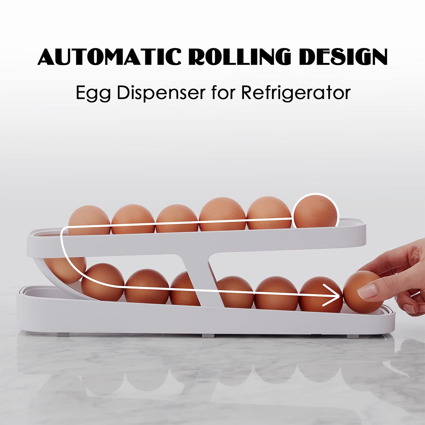 Egg Dispenser, Rotating Egg Dispenser is a space saving and refrigerator storage organizer