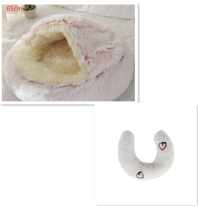 2 in 1 Bed for Dogs and Cats, Winter Pet Bed, Round Bed, Long Soft Pet Bed