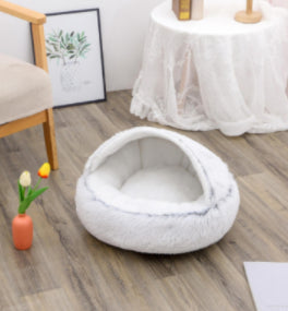 2 in 1 Bed for Dogs and Cats, Winter Pet Bed, Round Bed, Long Soft Pet Bed