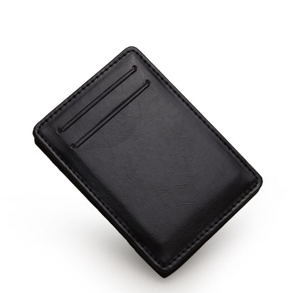 Men's fashion magic money clip slim leather wallet