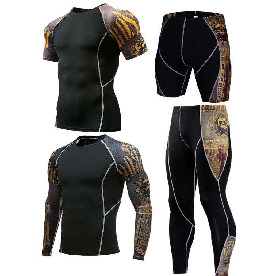 5Pcs Men's Compression Pants Shirt Top Long Sleeve Jacket Athletic Sets Gym Clothing Mens Workout Valentine's Day gift