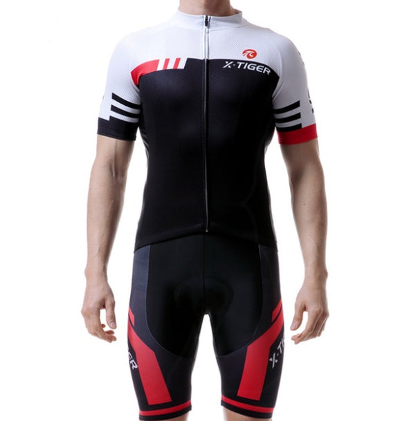 Men's Cycling Jersey Set, Road Cycling Jersey, Zipper Pocket, Short Sleeve, Cycling Kits, 3D Padded Shorts