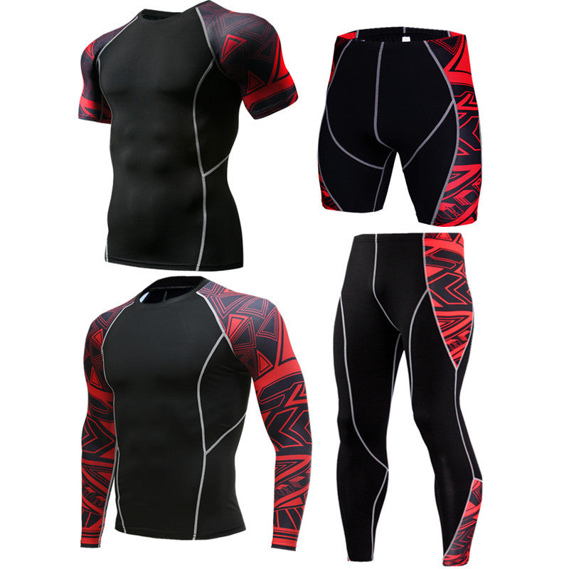 5Pcs Men's Compression Pants Shirt Top Long Sleeve Jacket Athletic Sets Gym Clothing Mens Workout Valentine's Day gift