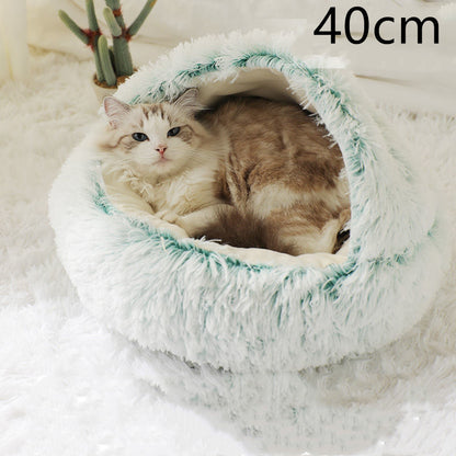 2 in 1 Bed for Dogs and Cats, Winter Pet Bed, Round Bed, Long Soft Pet Bed