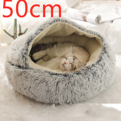 2 in 1 Bed for Dogs and Cats, Winter Pet Bed, Round Bed, Long Soft Pet Bed