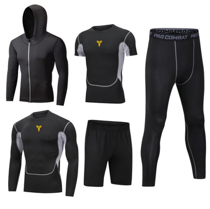 5pcs Men's Compression Pants Long Sleeve Shirts Vest Sets Men's Sportswear Gym Clothing Valentine's Day Gift