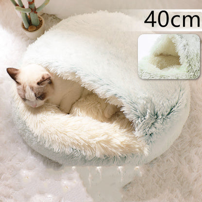 2 in 1 Bed for Dogs and Cats, Winter Pet Bed, Round Bed, Long Soft Pet Bed