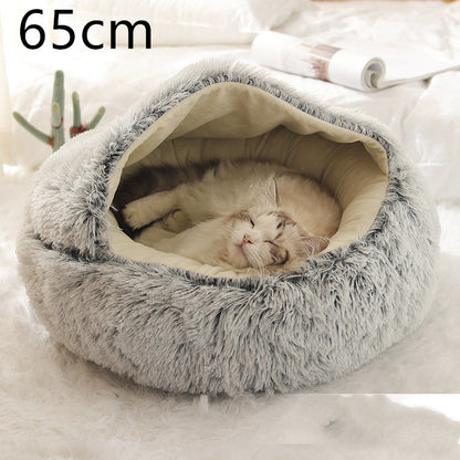 2 in 1 Bed for Dogs and Cats, Winter Pet Bed, Round Bed, Long Soft Pet Bed