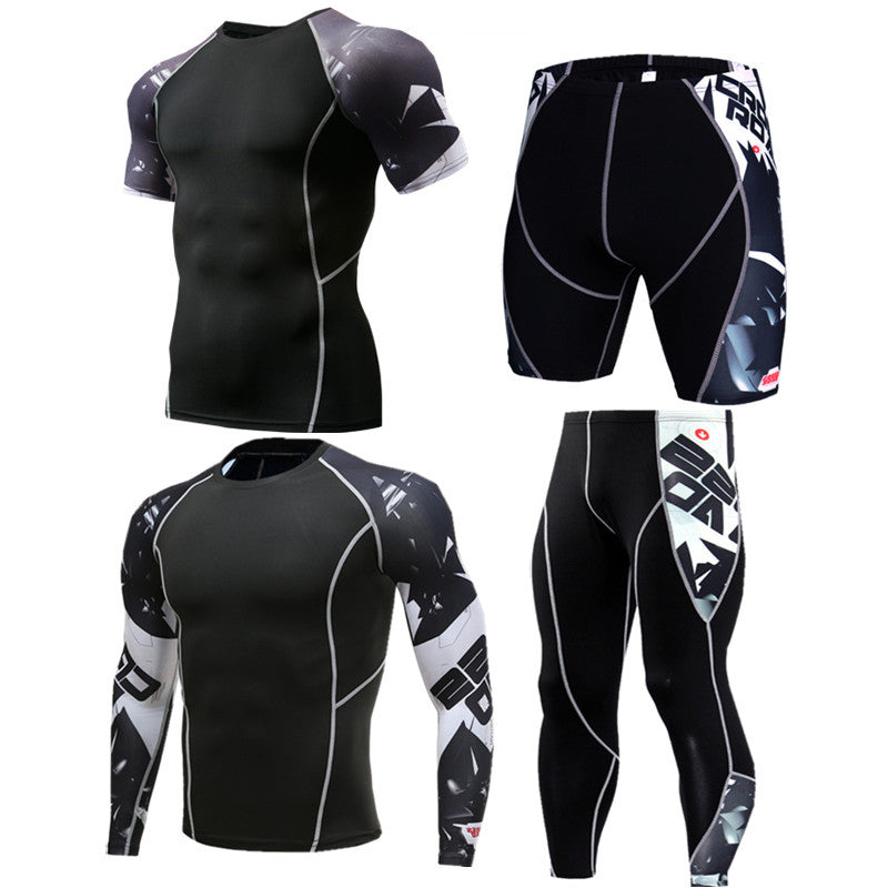 5Pcs Men's Compression Pants Shirt Top Long Sleeve Jacket Athletic Sets Gym Clothing Mens Workout Valentine's Day gift