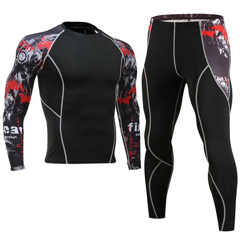 5Pcs Men's Compression Pants Shirt Top Long Sleeve Jacket Athletic Sets Gym Clothing Mens Workout Valentine's Day gift