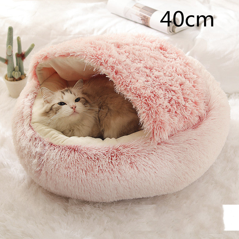 2 in 1 Bed for Dogs and Cats, Winter Pet Bed, Round Bed, Long Soft Pet Bed