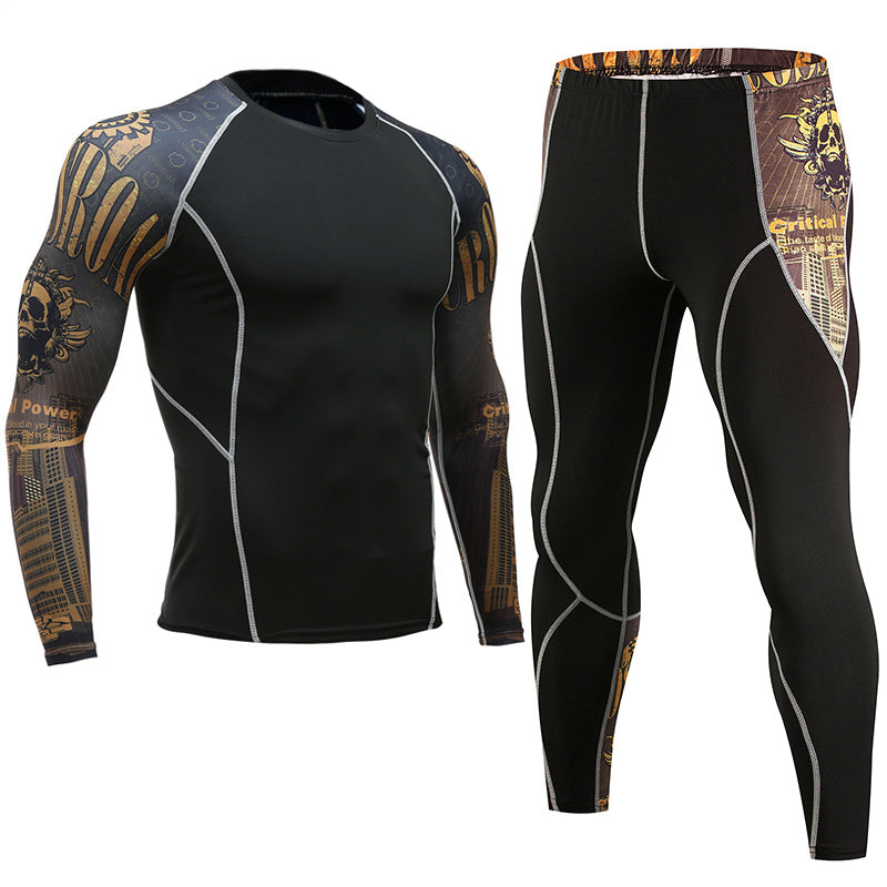 5Pcs Men's Compression Pants Shirt Top Long Sleeve Jacket Athletic Sets Gym Clothing Mens Workout Valentine's Day gift