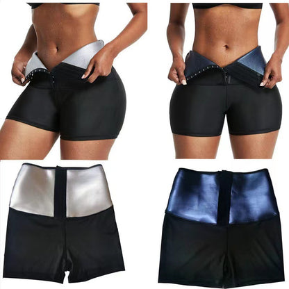 Sauna Sweat Shorts for Women High Waisted Thermo Waist Trainer Slimming Leggings Pants Body Shaper