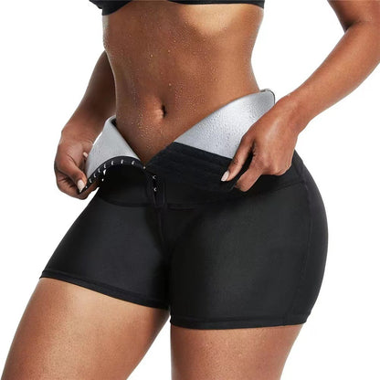 Sauna Sweat Shorts for Women High Waisted Thermo Waist Trainer Slimming Leggings Pants Body Shaper