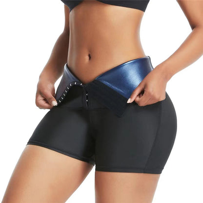 Sauna Sweat Shorts for Women High Waisted Thermo Waist Trainer Slimming Leggings Pants Body Shaper