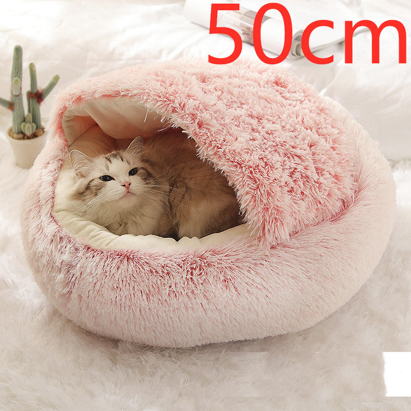 2 in 1 Bed for Dogs and Cats, Winter Pet Bed, Round Bed, Long Soft Pet Bed