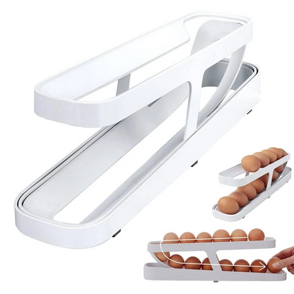 Egg Dispenser, Rotating Egg Dispenser is a space saving and refrigerator storage organizer