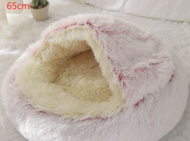 2 in 1 Bed for Dogs and Cats, Winter Pet Bed, Round Bed, Long Soft Pet Bed