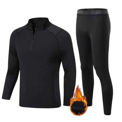 Men's Thermal Underwear Fleece Lined Long Johns Hunting Clothes Set Bottoms Tops Cold Weather Base Layer