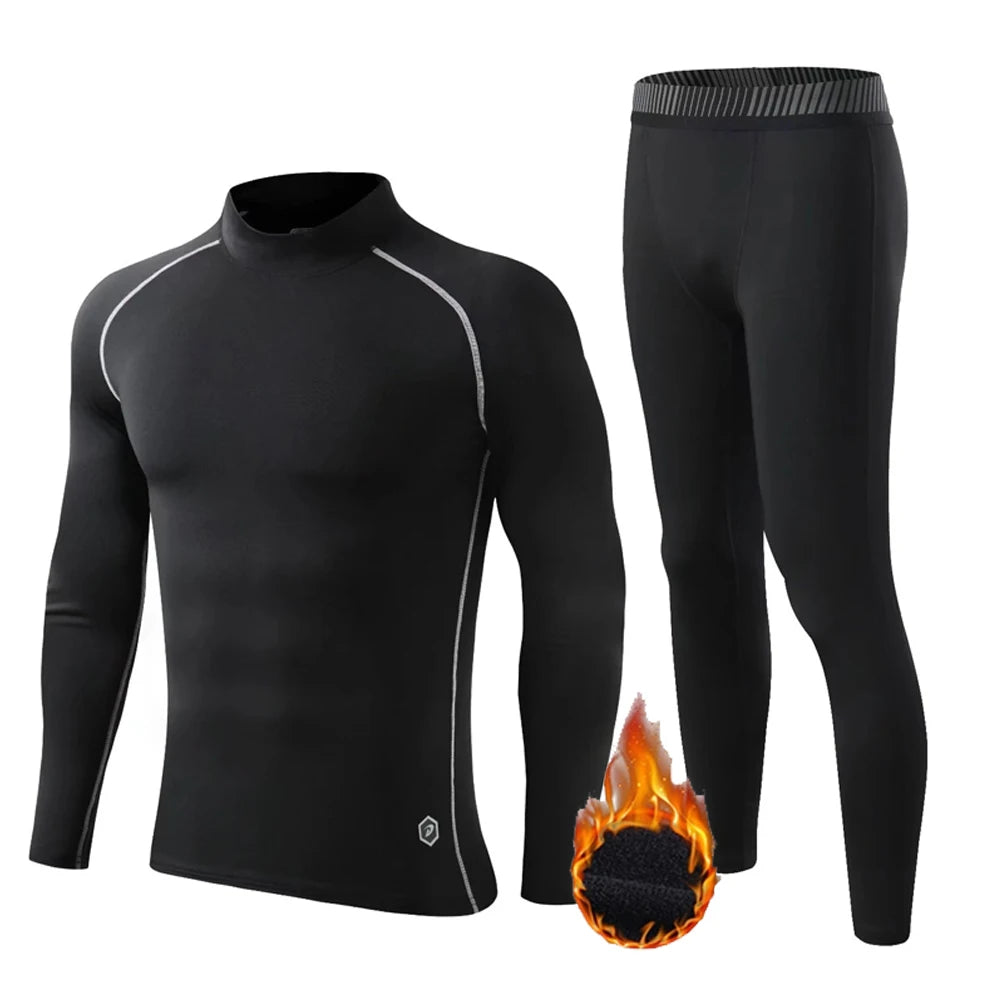 Men's Thermal Underwear Fleece Lined Long Johns Hunting Clothes Set Bottoms Tops Cold Weather Base Layer