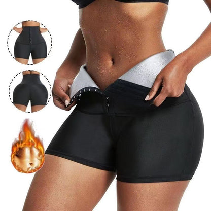 Sauna Sweat Shorts for Women High Waisted Thermo Waist Trainer Slimming Leggings Pants Body Shaper