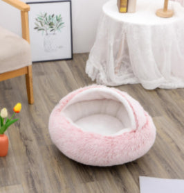 2 in 1 Bed for Dogs and Cats, Winter Pet Bed, Round Bed, Long Soft Pet Bed