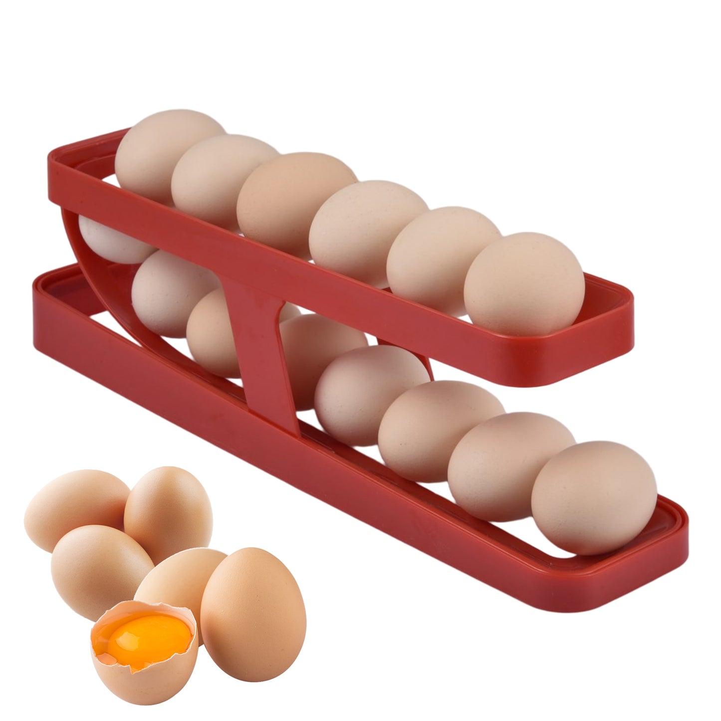 Egg Dispenser, Rotating Egg Dispenser is a space saving and refrigerator storage organizer