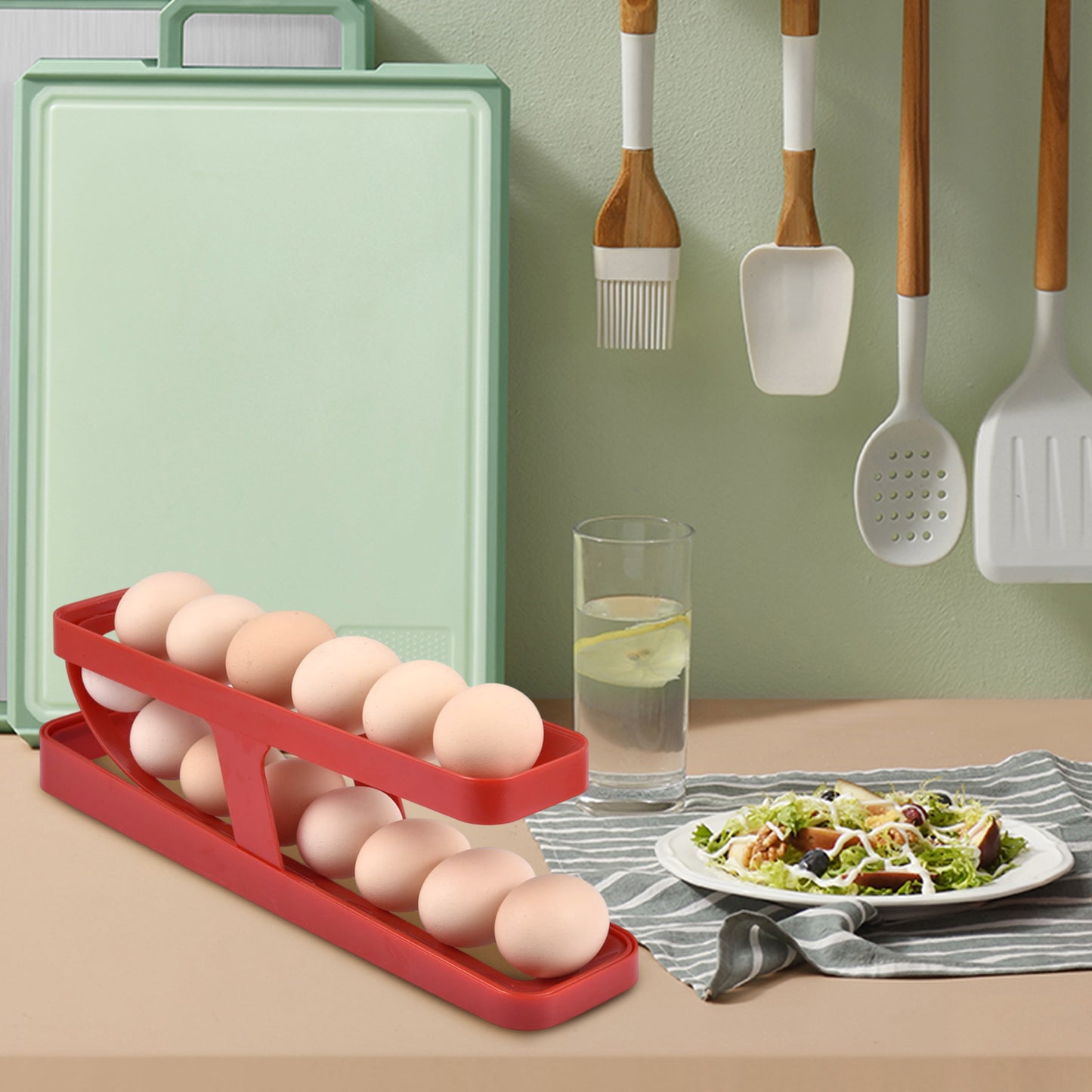 Egg Dispenser, Rotating Egg Dispenser is a space saving and refrigerator storage organizer